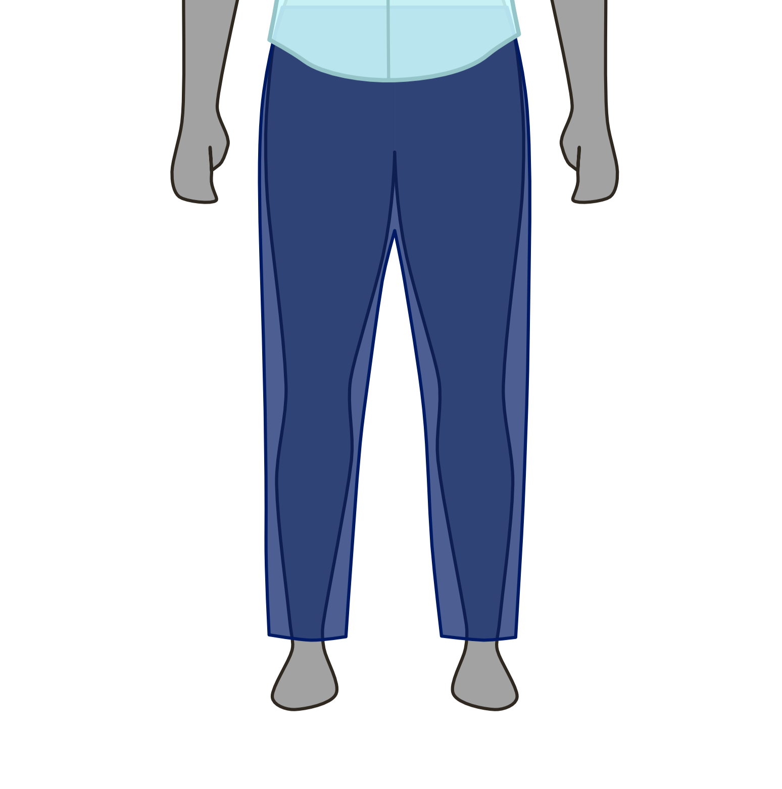 pants with a masculine silhouette